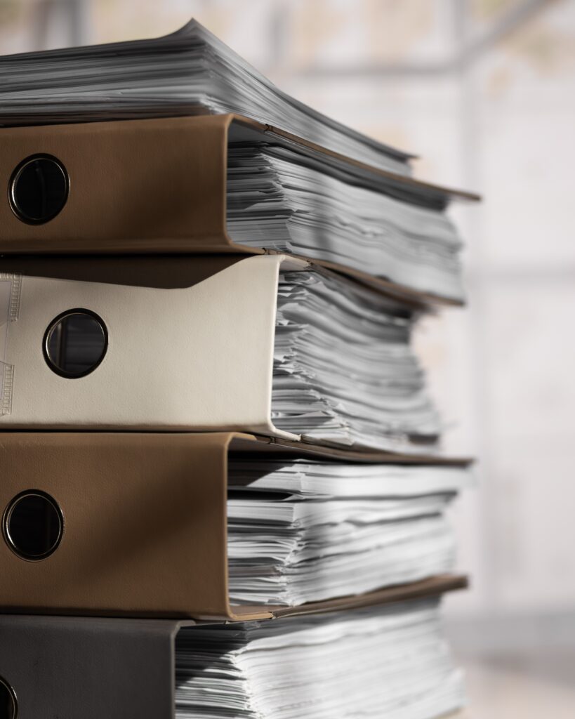 still life documents stack crop